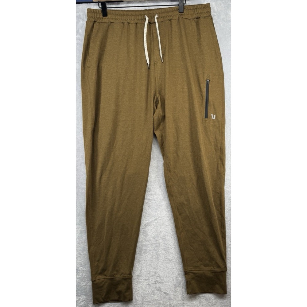 Vuori Pants Sunday Performance Jogger Zip Pocket V416 Brown Gold Men's Size 2XL